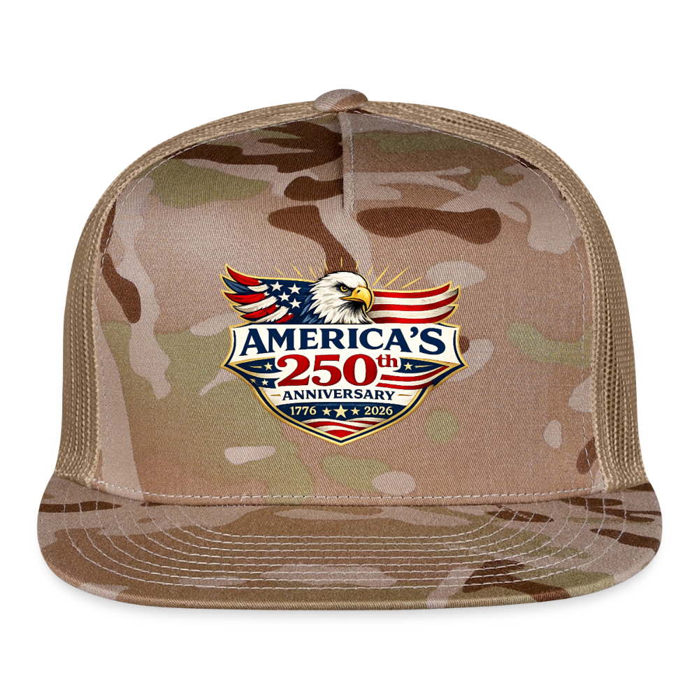 AMERICA'S 250th ANNIVERSARY Trucker Hat - MultiCam\tan