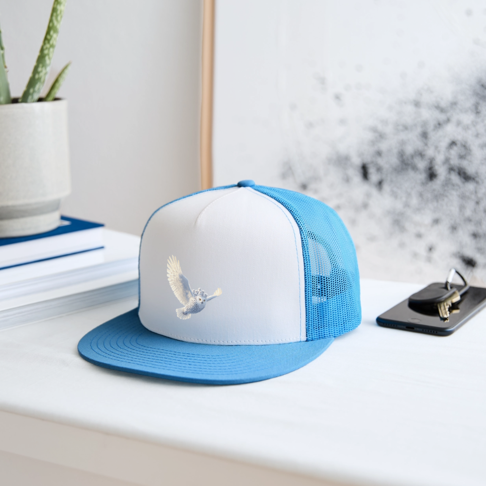 HOOTIE Camo Authentic Snapback Trucker Hat - white/blue