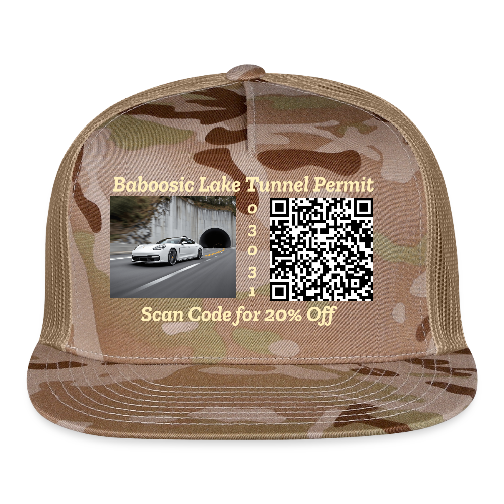 BABOOSIC LAKE TUNNEL PERMIT CAMO Trucker Hat - MultiCam\tan
