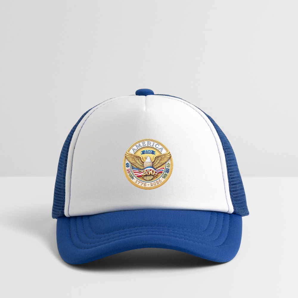 AMERICA 250 Kid's Trucker Cap - white/royal blue