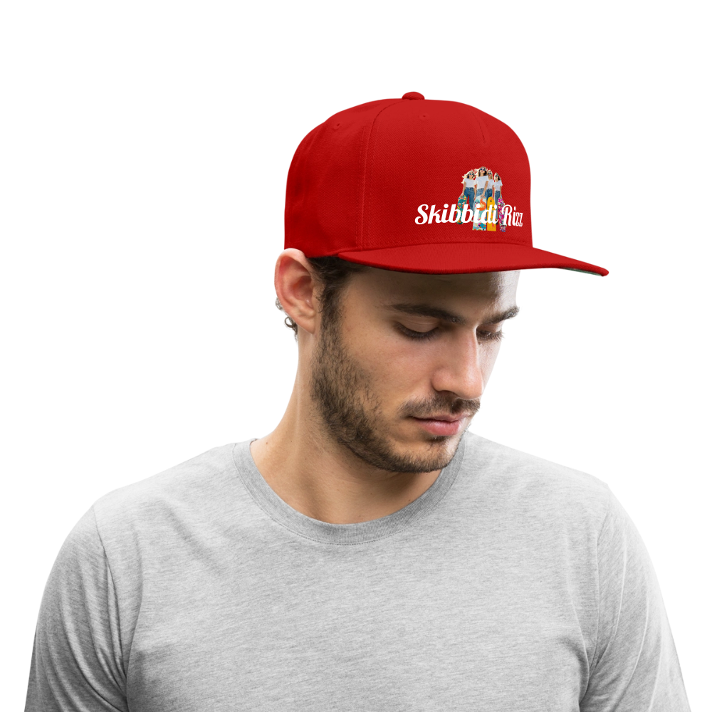 Skibbidi Rizz Authentic Snapback Baseball Cap - red