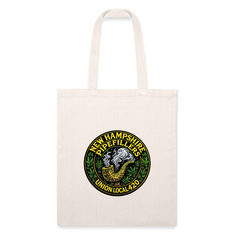 THE ORIGINAL NEW HAMPSHIRE PIPEFILLERS UNION 420 Recycled Tote Bag - natural