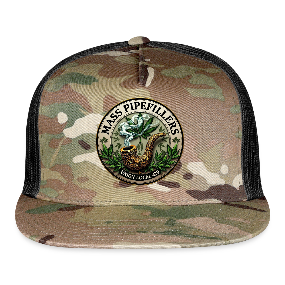 MASS PIPEFILLERS UNION LOCAL 420 Trucker Hat - MultiCam\black