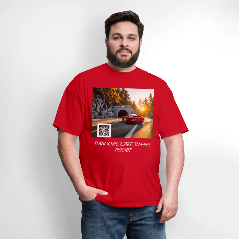 BABOOSIC LAKE TUNNEL PERMIT TEE - red