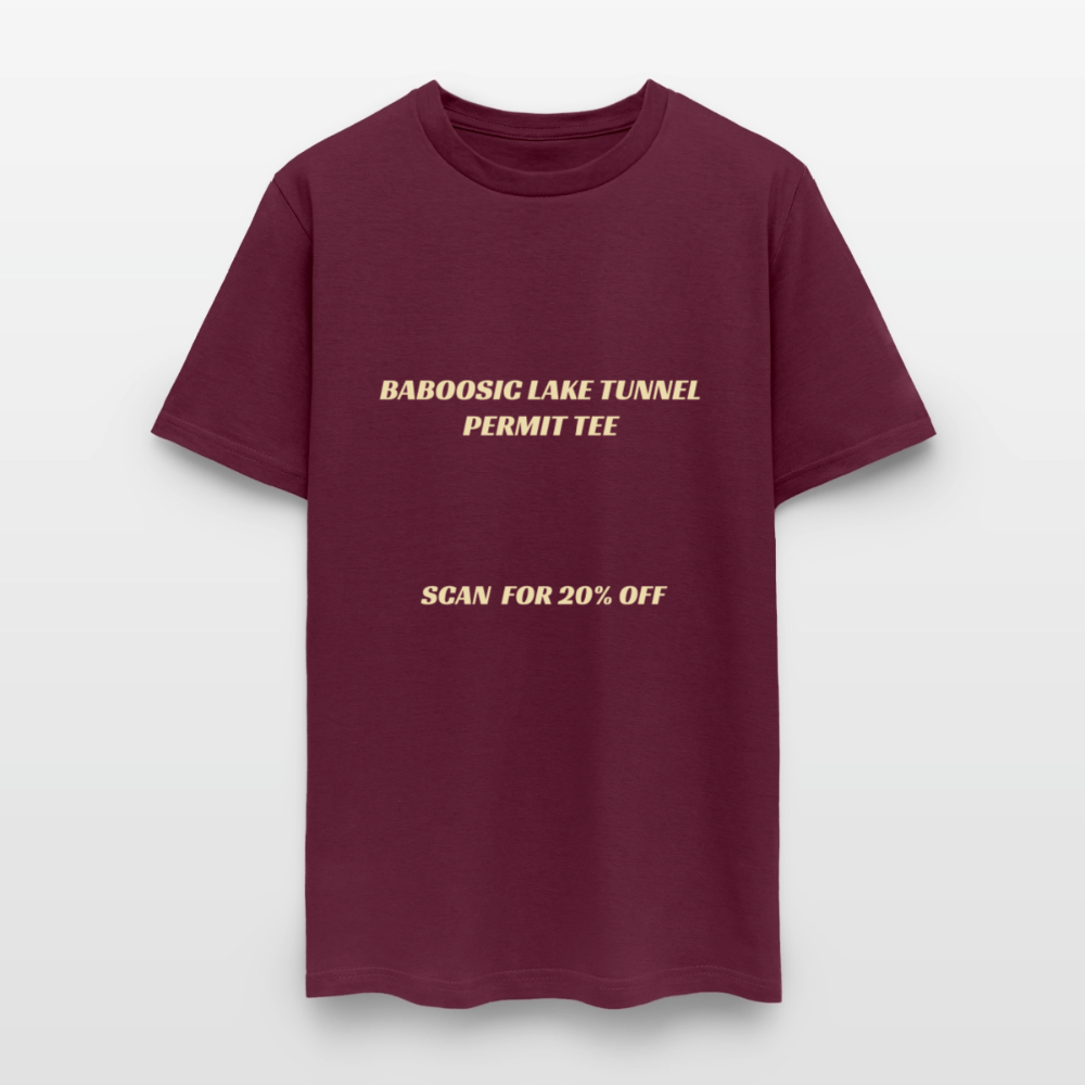 BABOOSIC LAKE TUNNEL PERMIT TEE Unisex Classic T-Shirt Unisex Classic T-Shirt - burgundy
