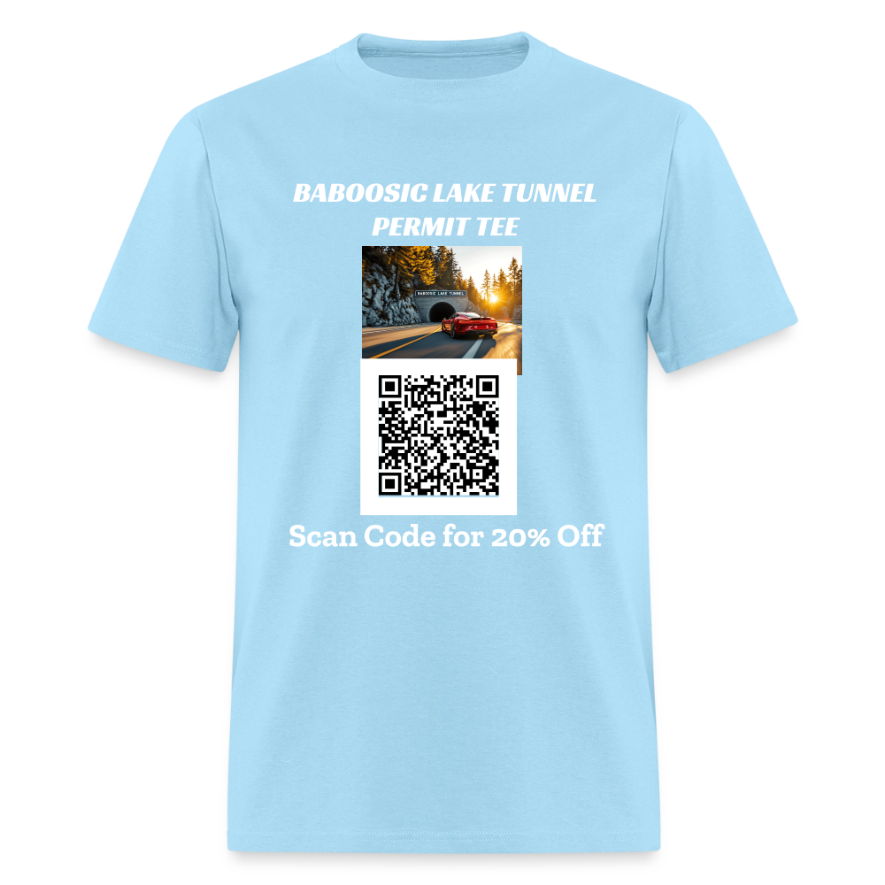 BABOOSIC LAKE TUNNEL PERMIT TEE Unisex Classic T-Shirt - powder blue