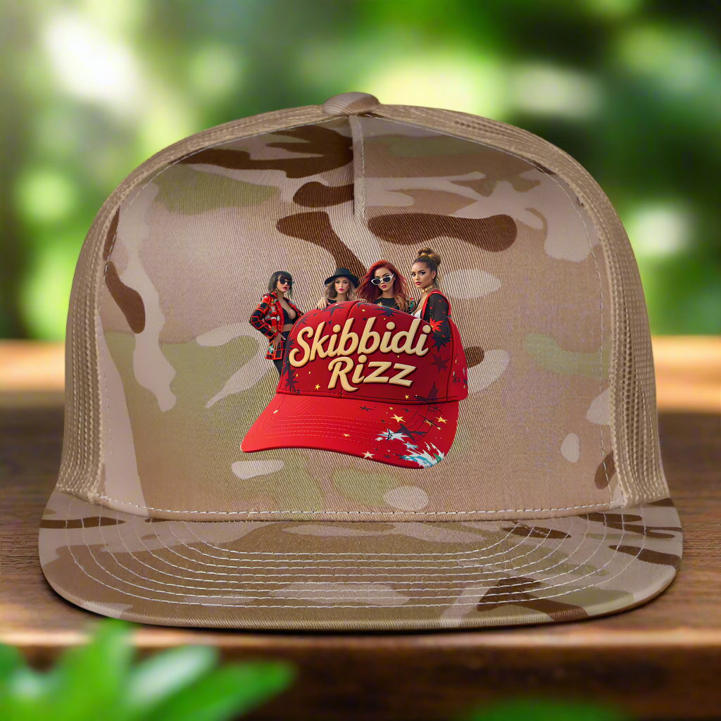 SKIBBIDI RIZZ Trucker Hat - MultiCam\tan