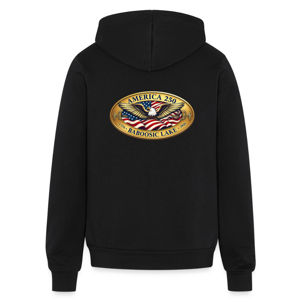 BABOOSIC LAKE AMERICA 250 FRONT/BACK EMBLEMS BELLA CANVAS Unisex Full Zip Hoodie - black