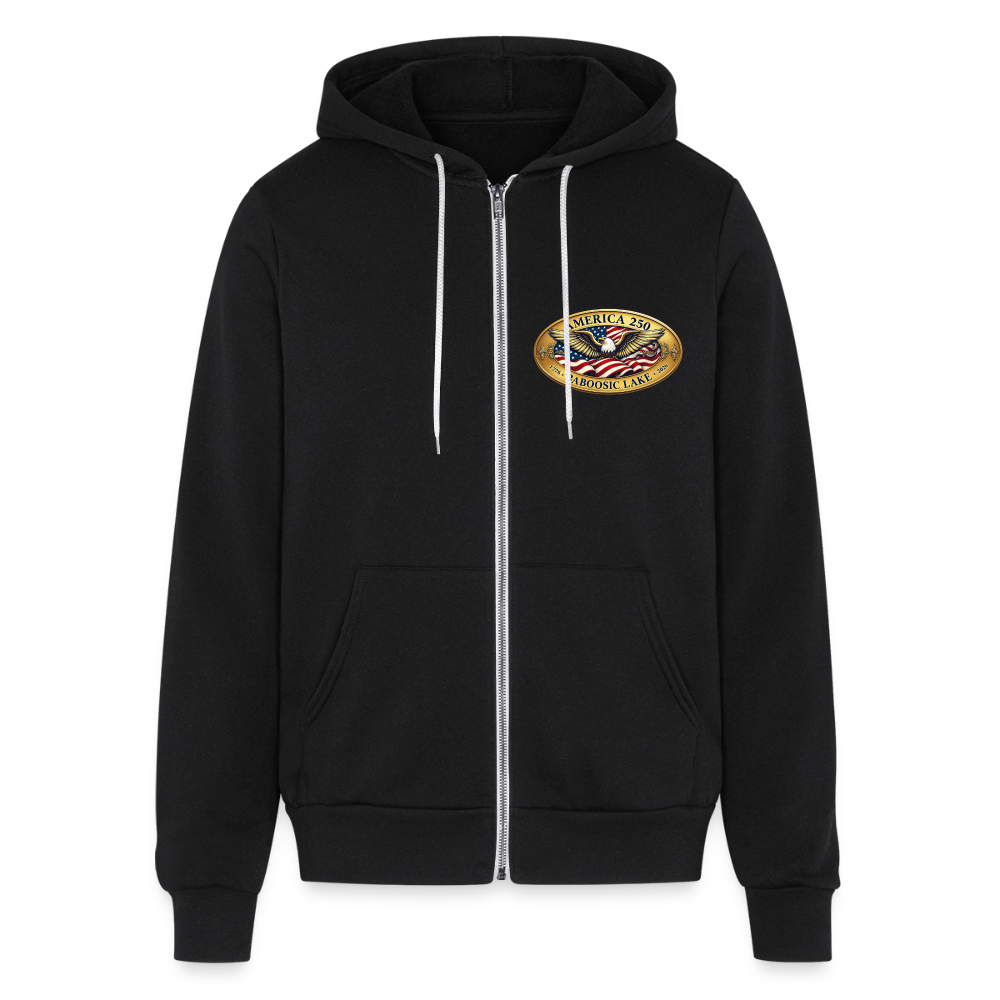 BABOOSIC LAKE AMERICA 250 FRONT/BACK EMBLEMS BELLA CANVAS Unisex Full Zip Hoodie - black