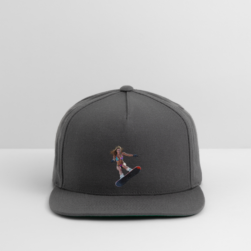 Snow Bunny Snapback Baseball Cap - dark grey