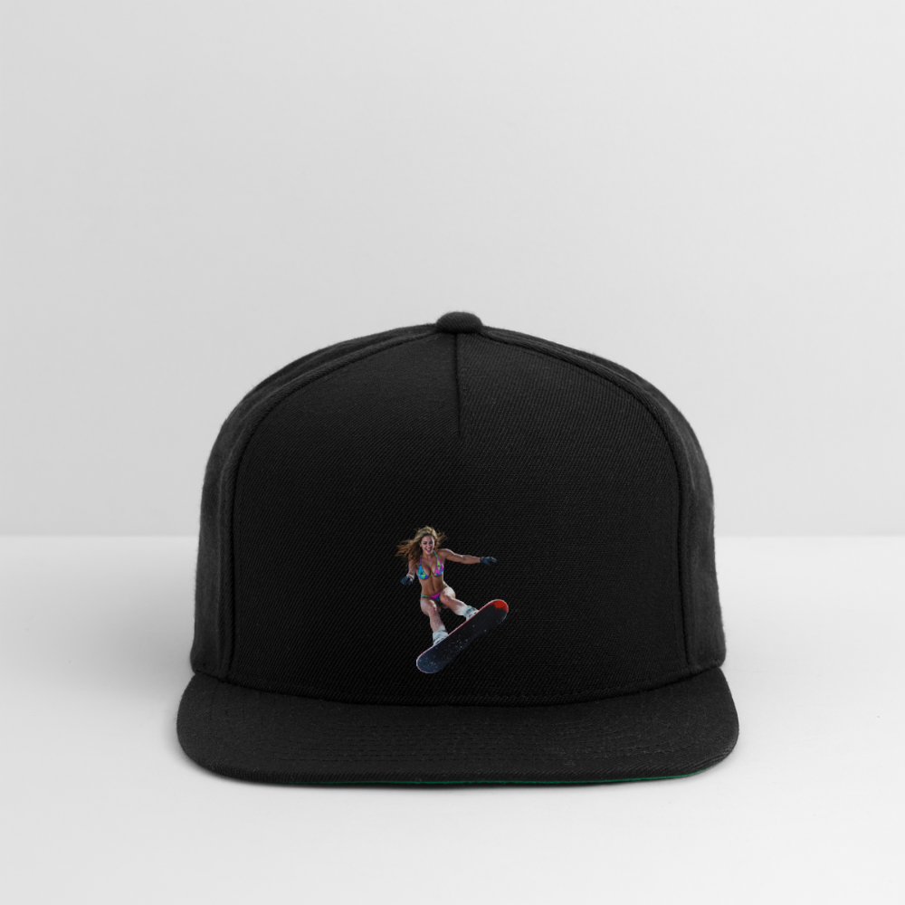 Snow Bunny Snapback Baseball Cap - black