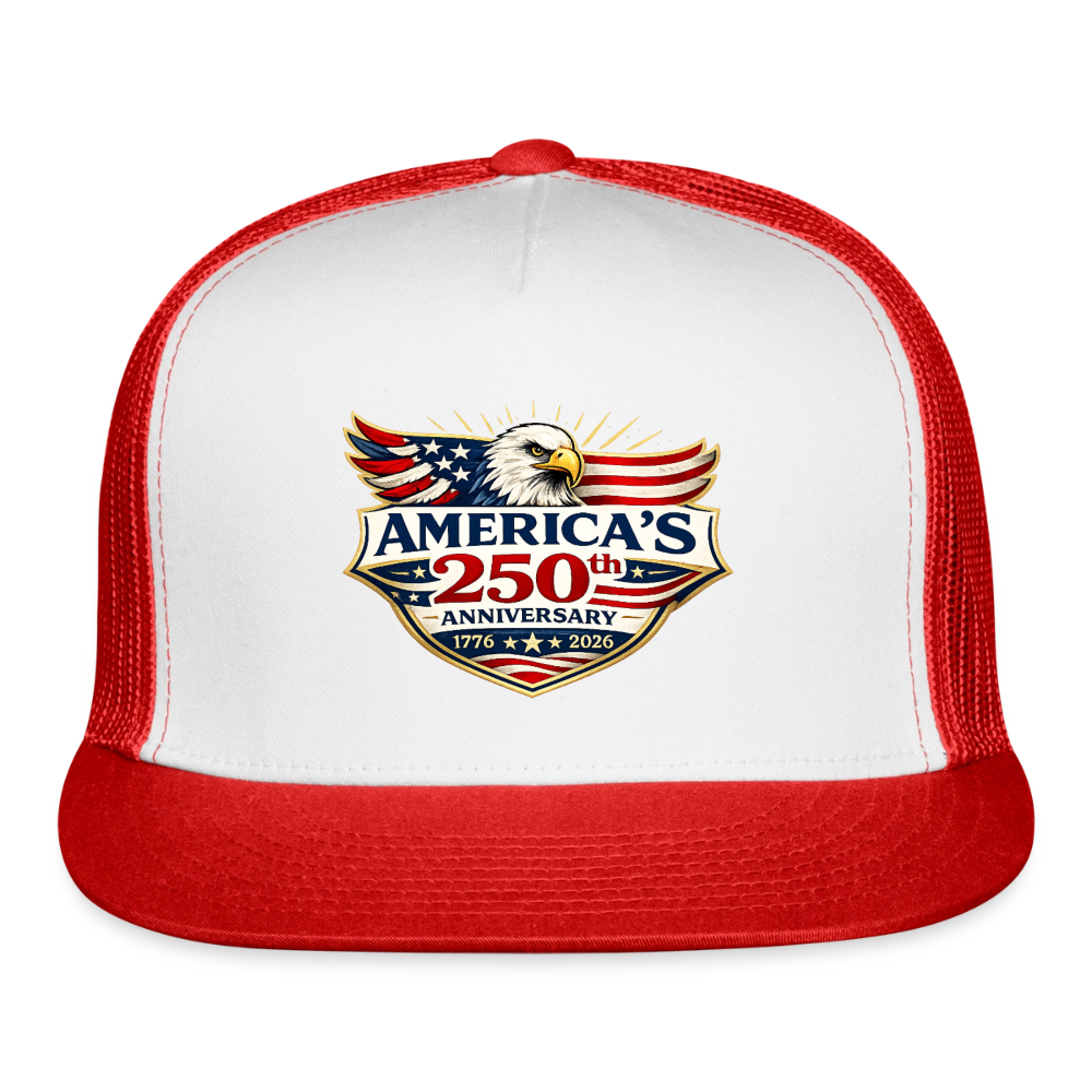 AMERICA'S 250th ANNIVERSARY Trucker Hat - white/red