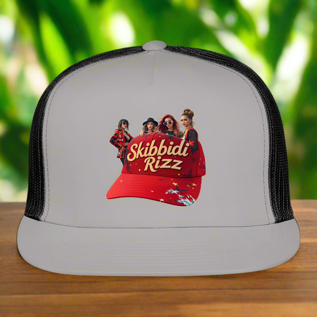 SKIBBIDI RIZZ Trucker Hat - gray/black