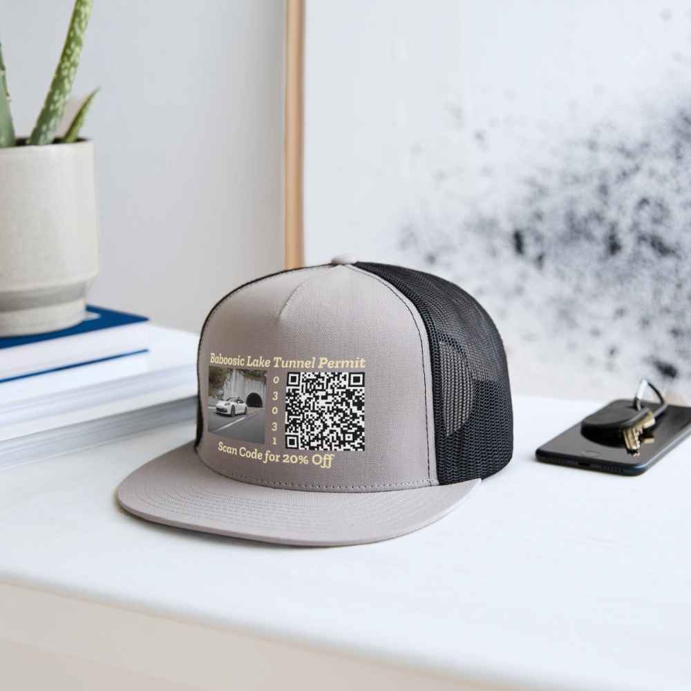 BABOOSIC LAKE TUNNEL PERMIT Trucker Hat - gray/black