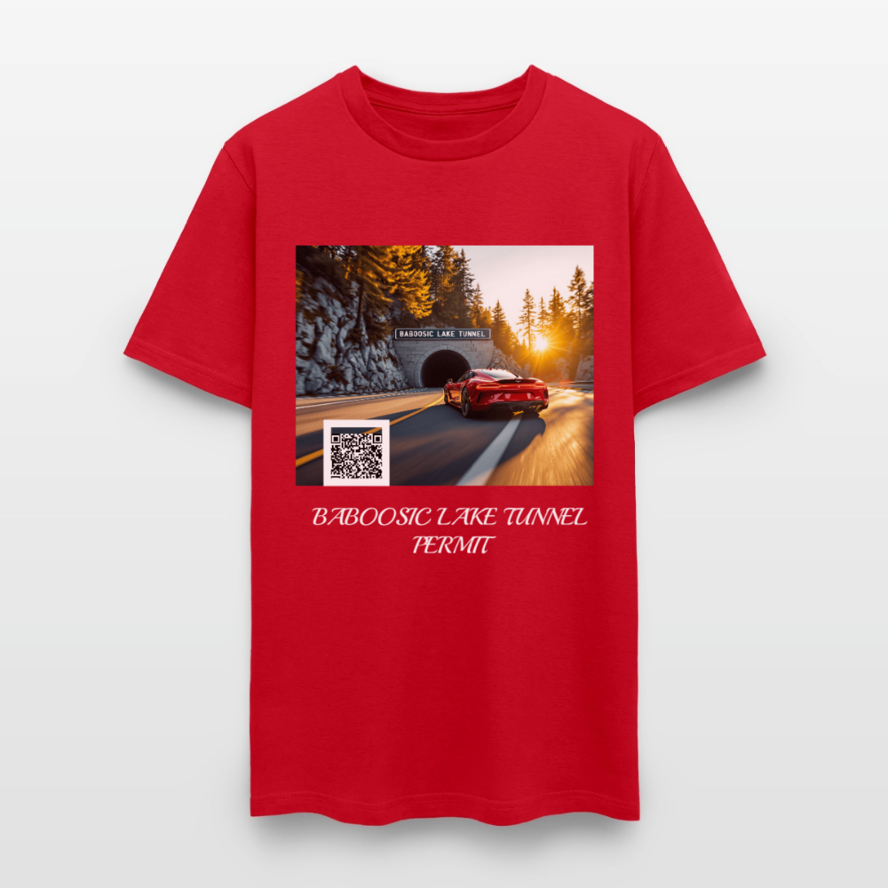 BABOOSIC LAKE TUNNEL PERMIT TEE - red