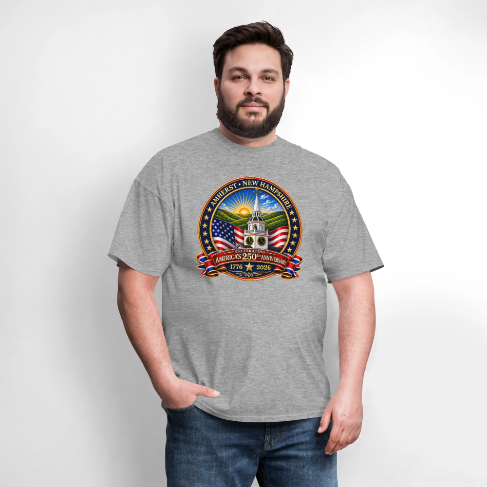 AMHERST CELEBRATES AMERICA'S 250 Men's T-Shirt | GILDAN 5000 - heather gray