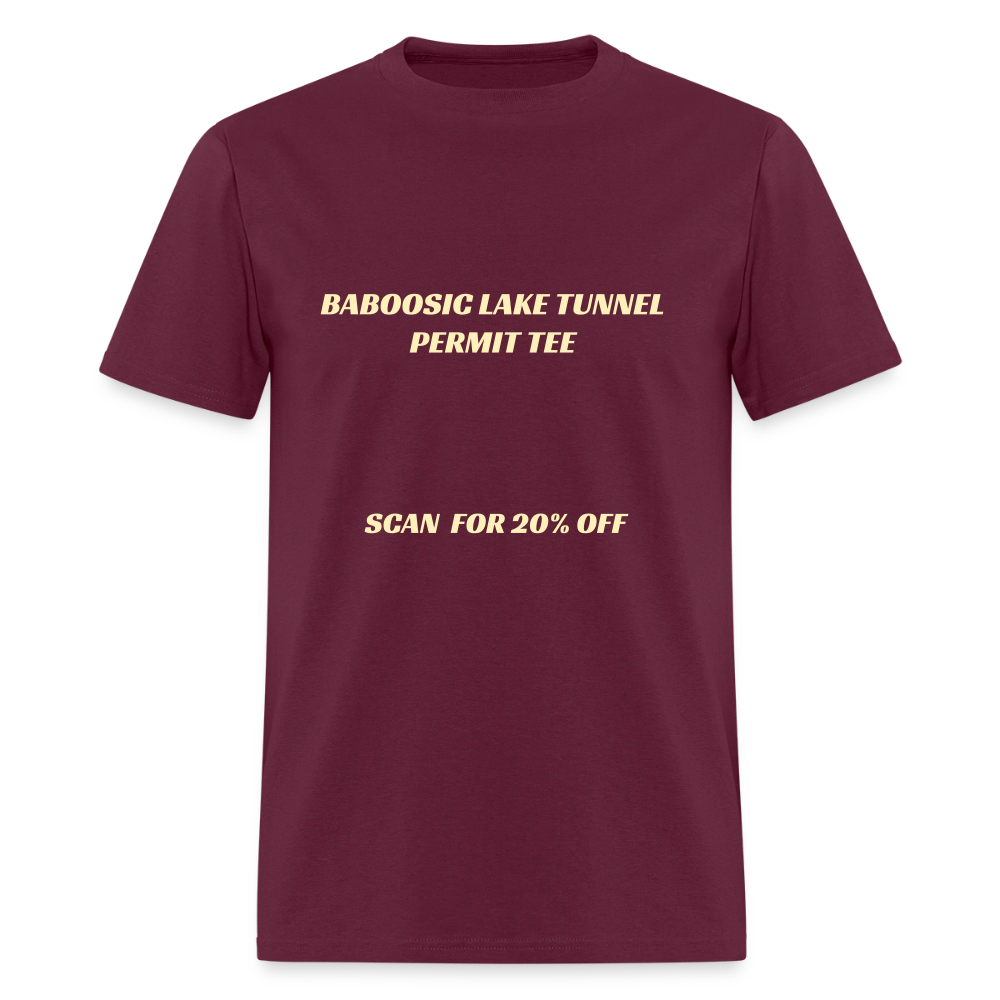 BABOOSIC LAKE TUNNEL PERMIT TEE Unisex Classic T-Shirt Unisex Classic T-Shirt - burgundy