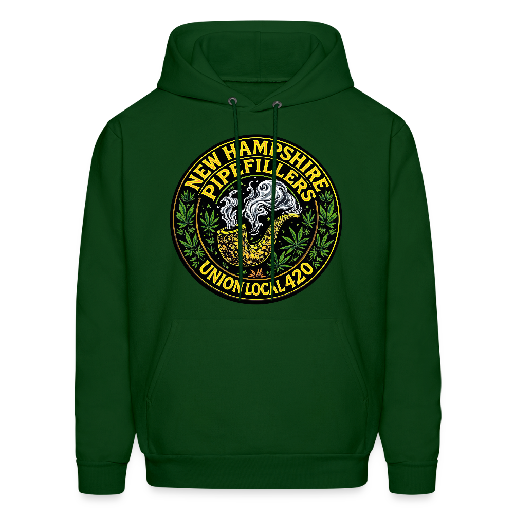 THE ORIGINAL NEW HAMPSHIRE PIPEFILLERS UNION LOCAL 420 Hanes Men's Hoodie - forest green