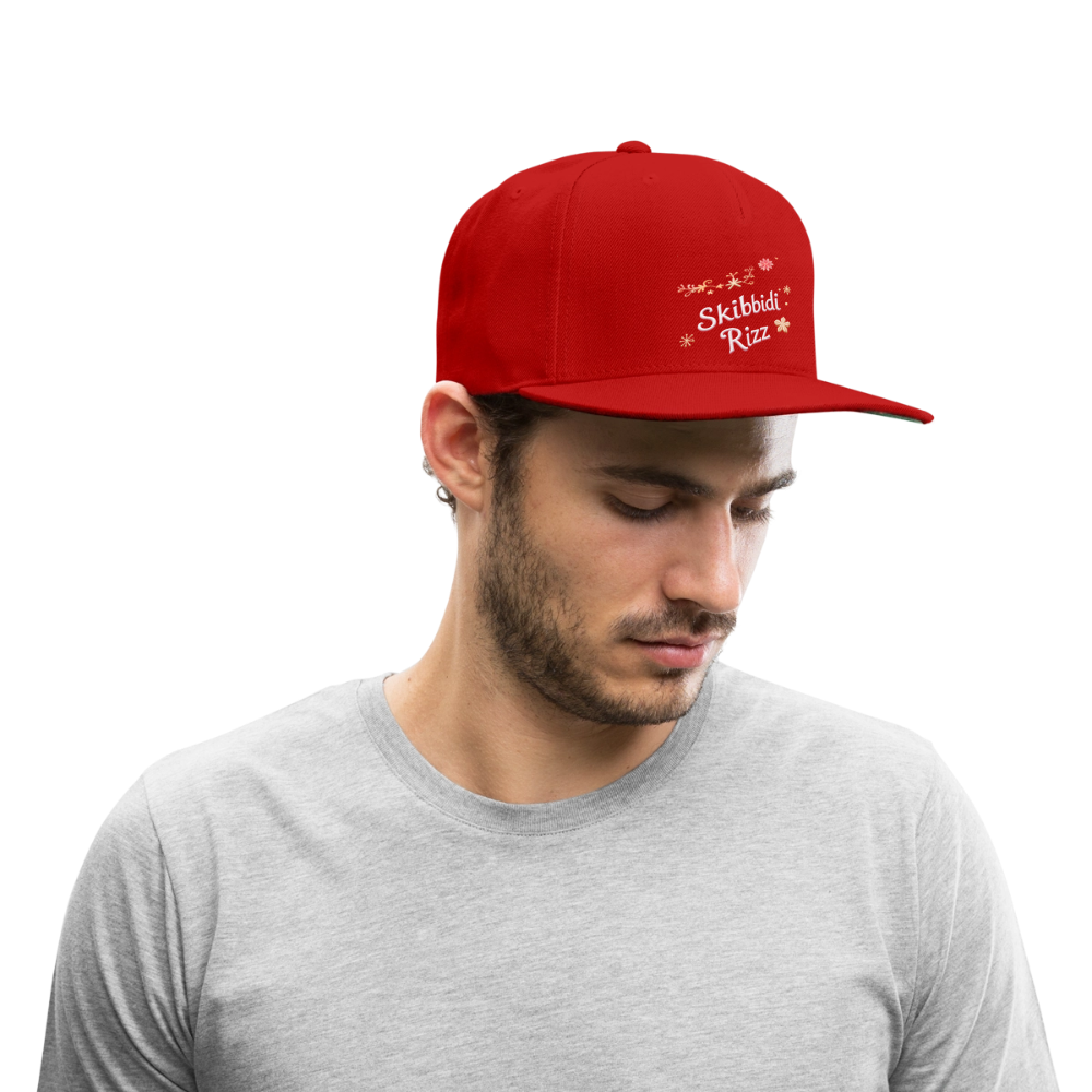 Skibbidi Rizz Authentic 4 Snapback Baseball Cap - red