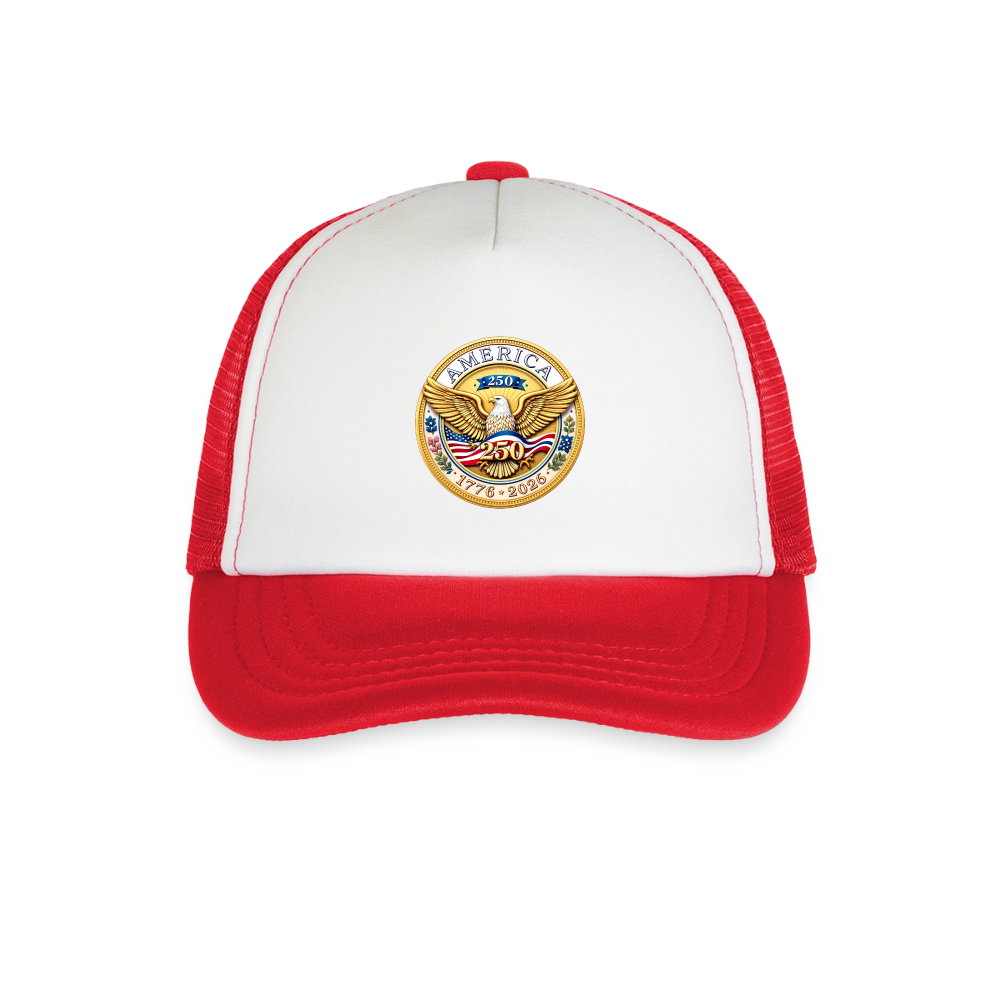 AMERICA 250 Kid's Trucker Cap - white/red