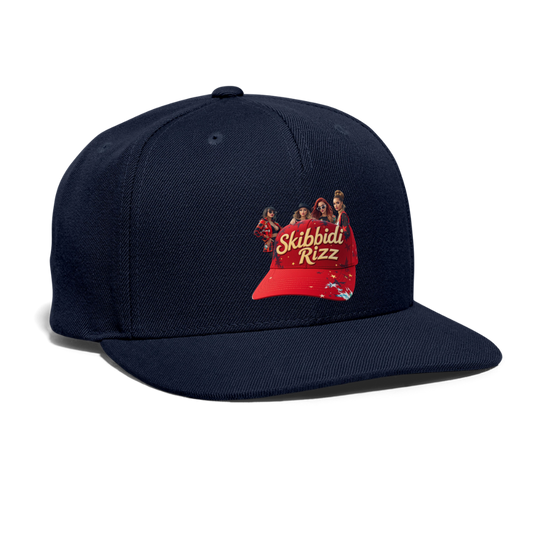 Skibbidi Rizz Authentic Snapback Baseball Cap - navy