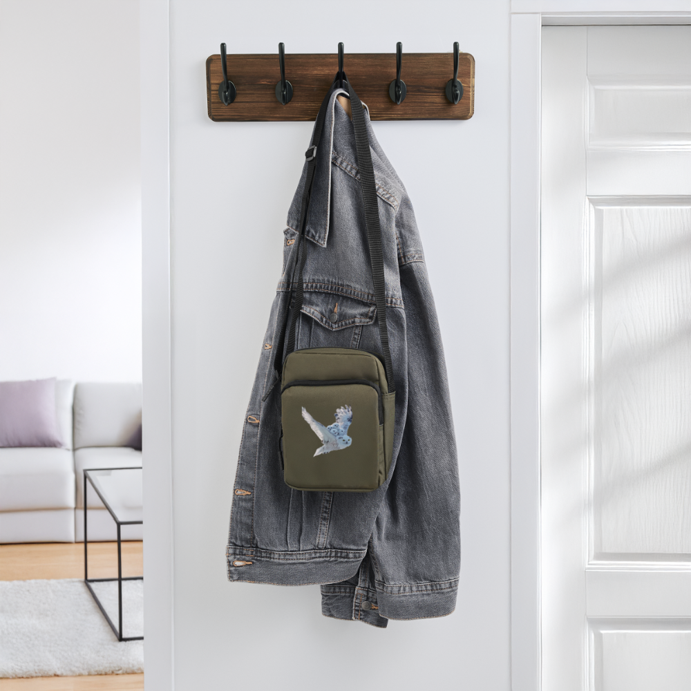 Snow Owls Upright Crossbody Bag - olive
