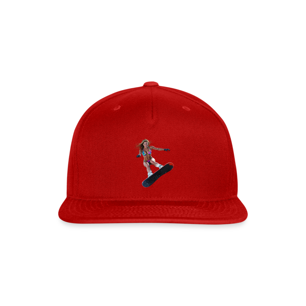 Snow Bunny Snapback Baseball Cap - red