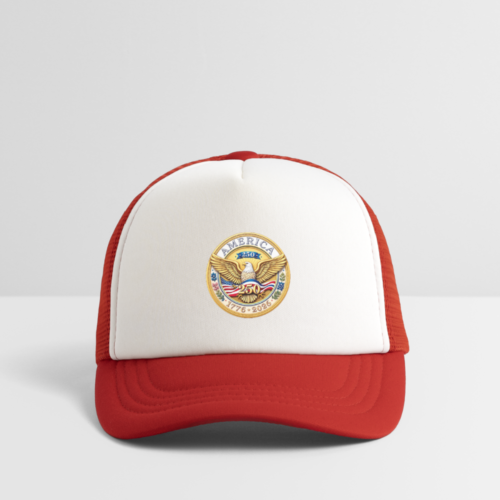 AMERICA 250 Kid's Trucker Cap - white/red