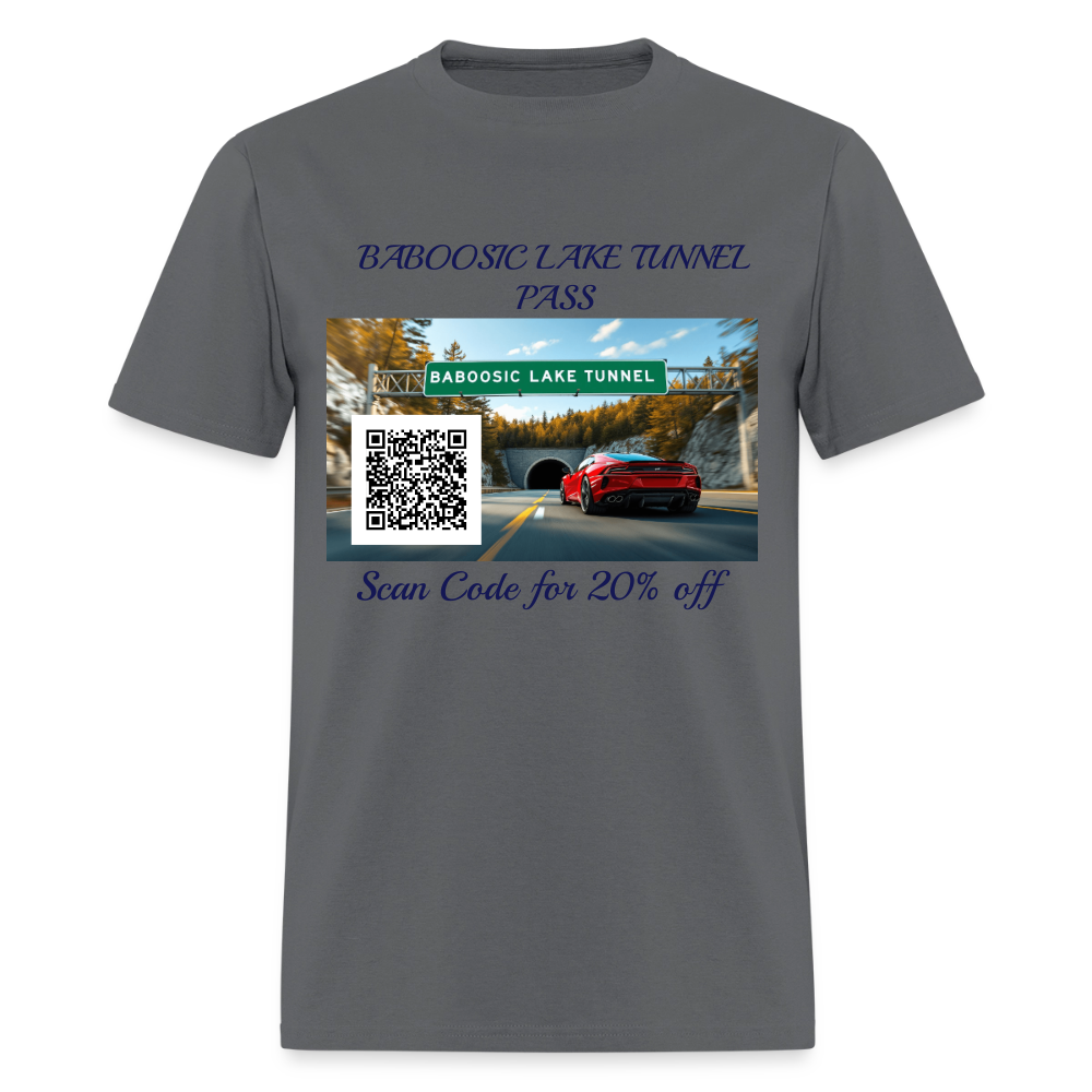 BABOOSIC LAKE TUNNEL PASS TEE - charcoal