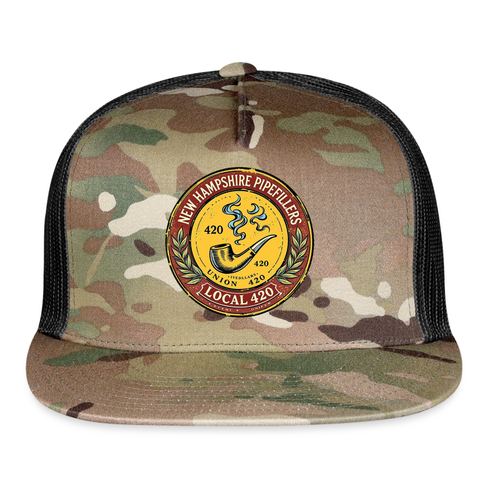 NEW HAMPSHIRE PIPEFILLERS UNION LOCAL 420 Camo Trucker Hat - MultiCam\black
