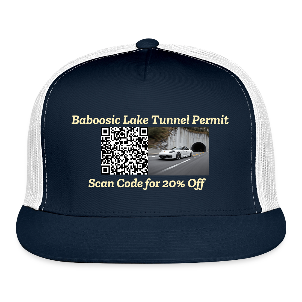 BABOOSIC LAKE TUNNEL PERMIT Trucker Hat - navy/white