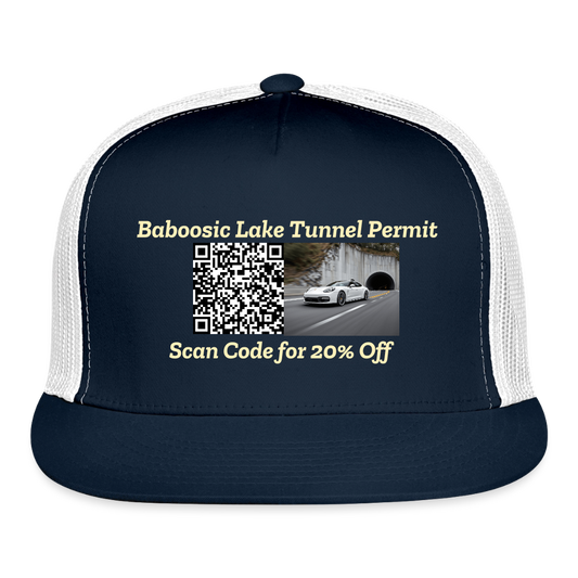 BABOOSIC LAKE TUNNEL PERMIT Trucker Hat - navy/white