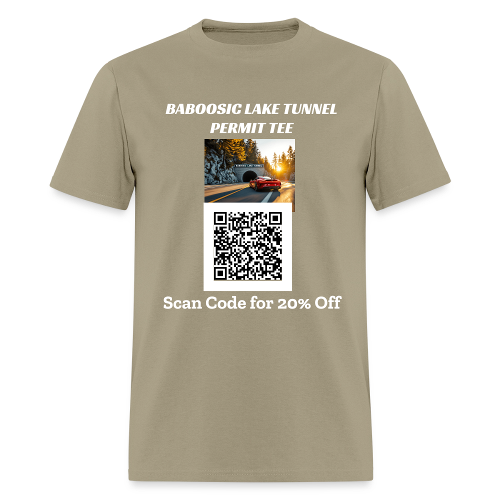 BABOOSIC LAKE TUNNEL PERMIT TEE Unisex Classic T-Shirt - khaki