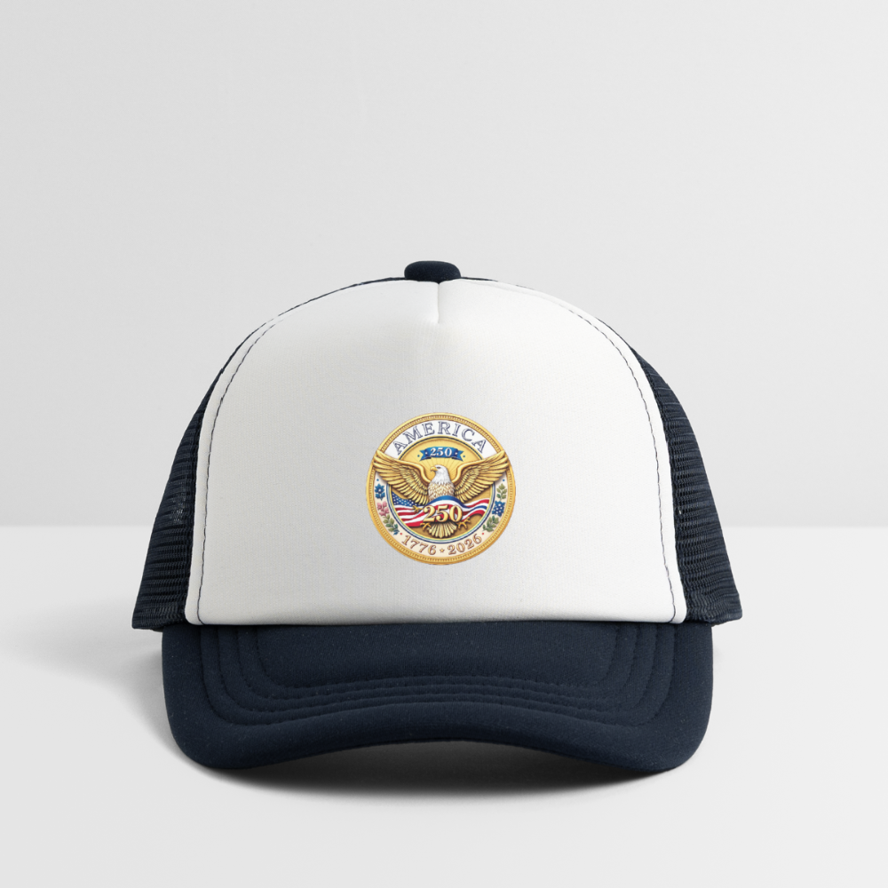 AMERICA 250 Kid's Trucker Cap - white/navy