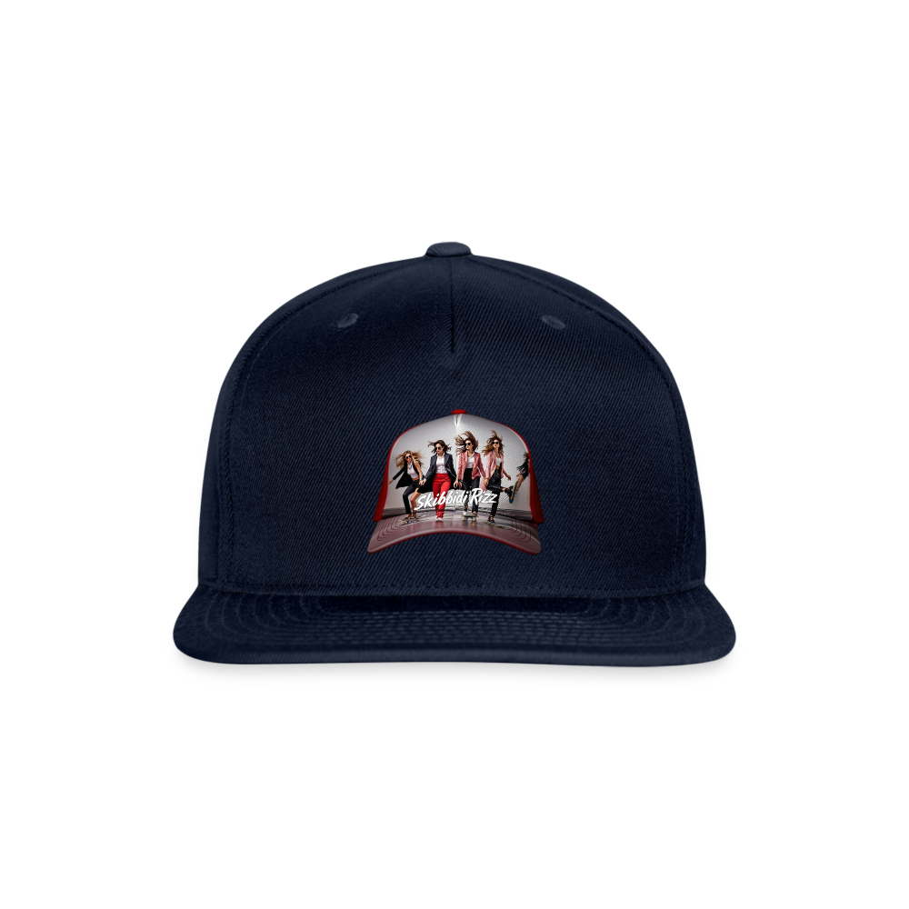 Skibbidi Rizz Authentic Snapback Baseball Cap - navy