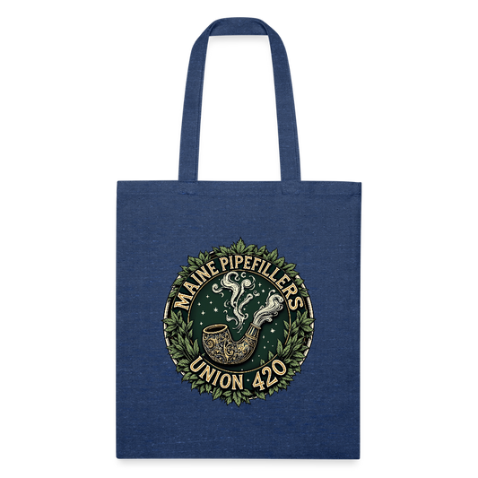 THE ORIGINAL MAINE PIPEFILLERS UNION 420 Recycled Tote Bag - heather navy
