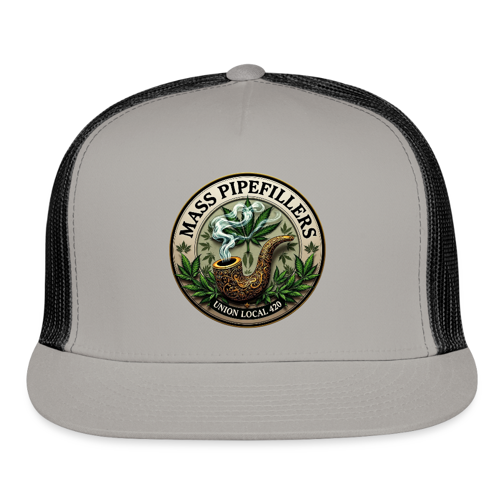 MASS PIPEFILLERS UNION LOCAL 420 Trucker Hat - gray/black