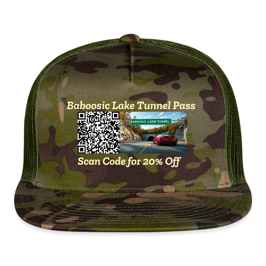 BABOOSIC LAKE TUNNEL PASS CAMO Trucker Hat - MultiCam\green