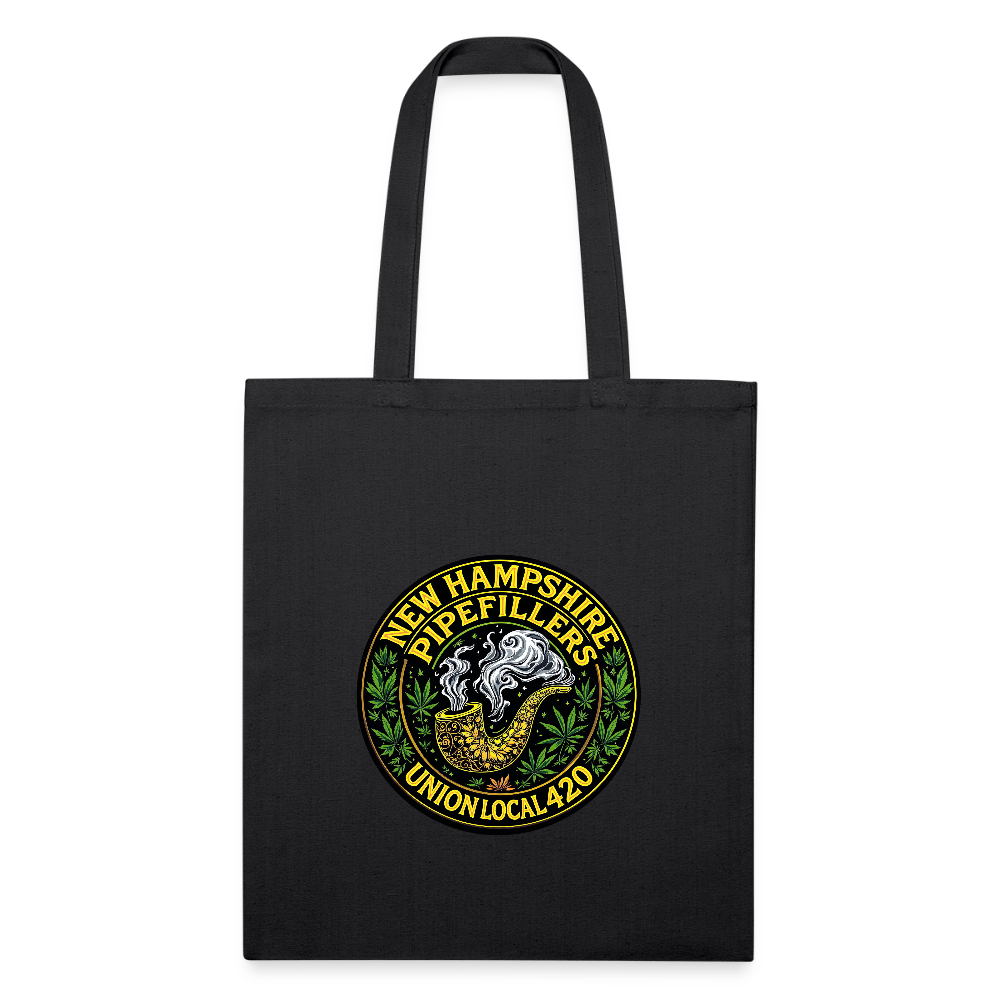 THE ORIGINAL NEW HAMPSHIRE PIPEFILLERS UNION 420 Recycled Tote Bag - black