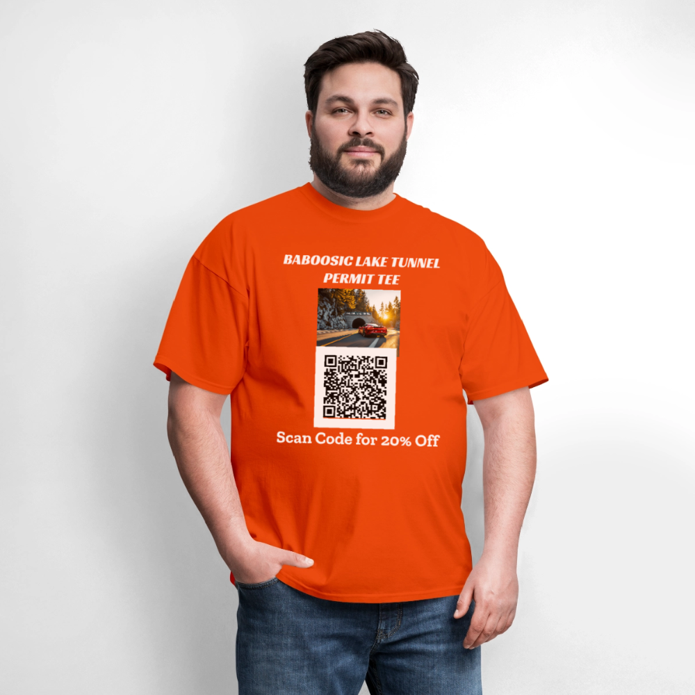 BABOOSIC LAKE TUNNEL PERMIT TEE Unisex Classic T-Shirt - orange