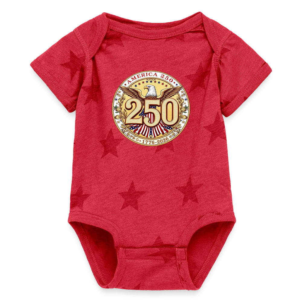 AMERICA 250 Baby 5 Star Print One Piece - red star
