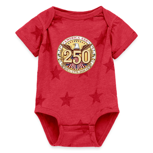 AMERICA 250 Baby 5 Star Print One Piece - red star