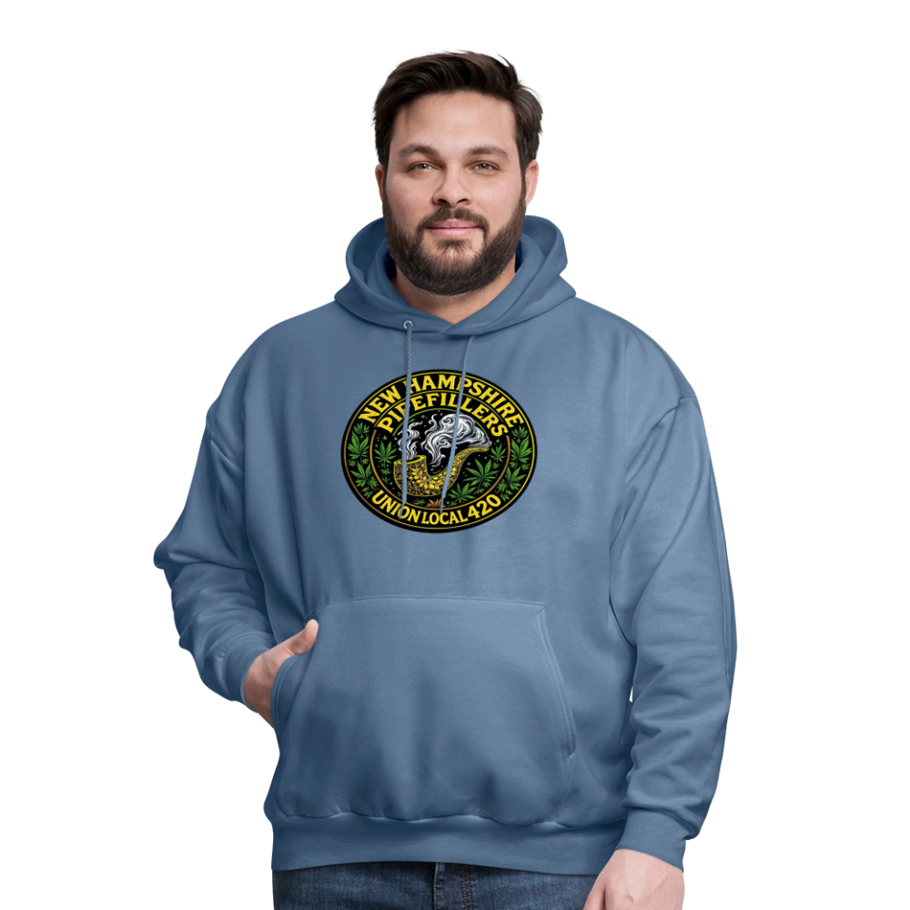 THE ORIGINAL NEW HAMPSHIRE PIPEFILLERS UNION LOCAL 420 Hanes Men's Hoodie - denim blue