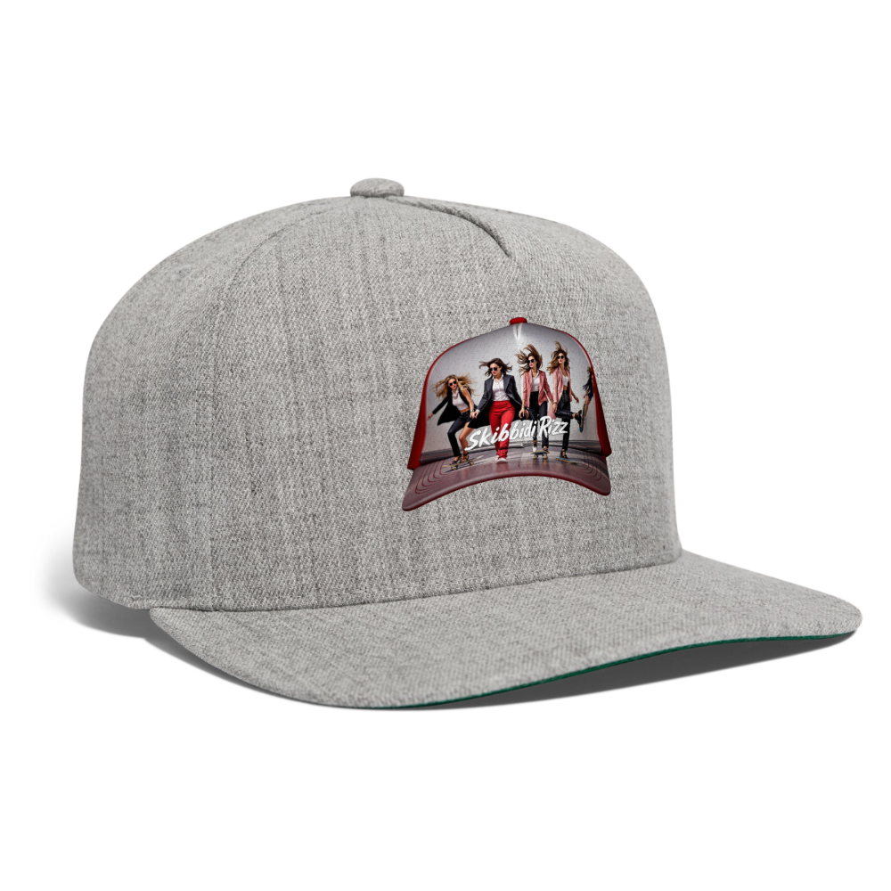 Skibbidi Rizz Authentic Snapback Baseball Cap - heather gray