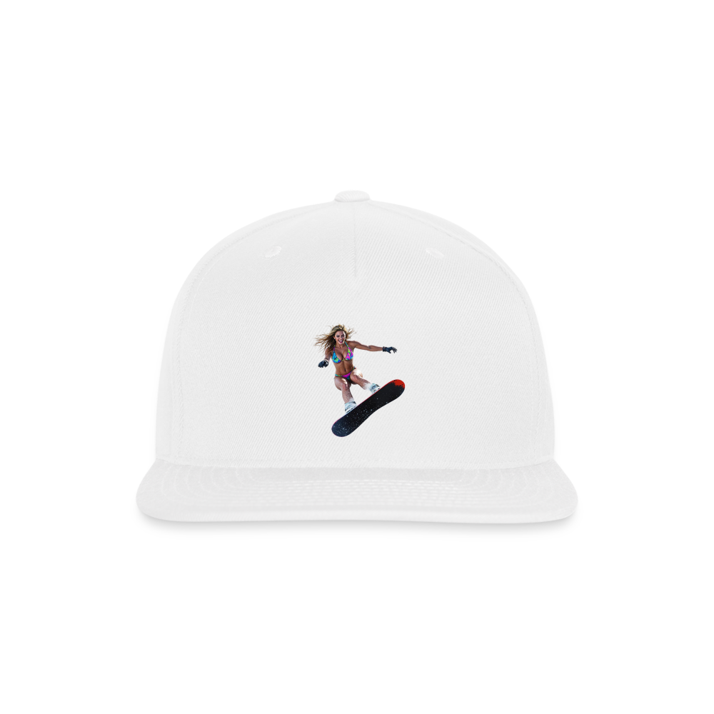 Snow Bunny Snapback Baseball Cap - white