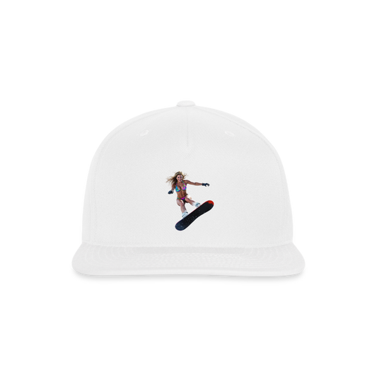 Snow Bunny Snapback Baseball Cap - white