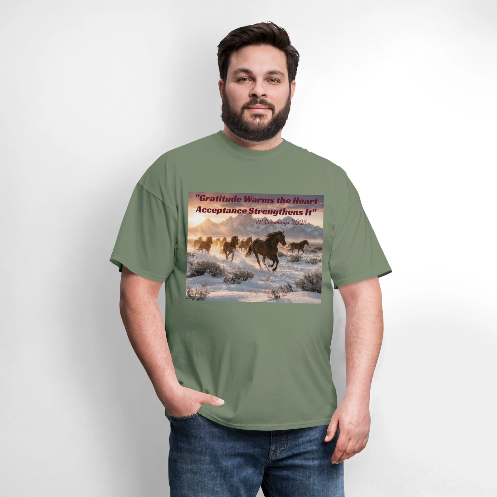 "GRATITUDE WARMS the HEART ACCEPTANCESTRENGHTENS It" JP Cummings 2025 - military green