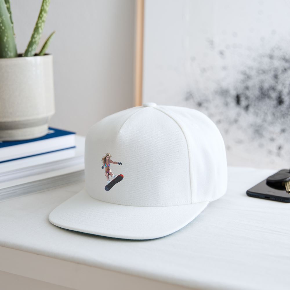 Snow Bunny Snapback Baseball Cap - white