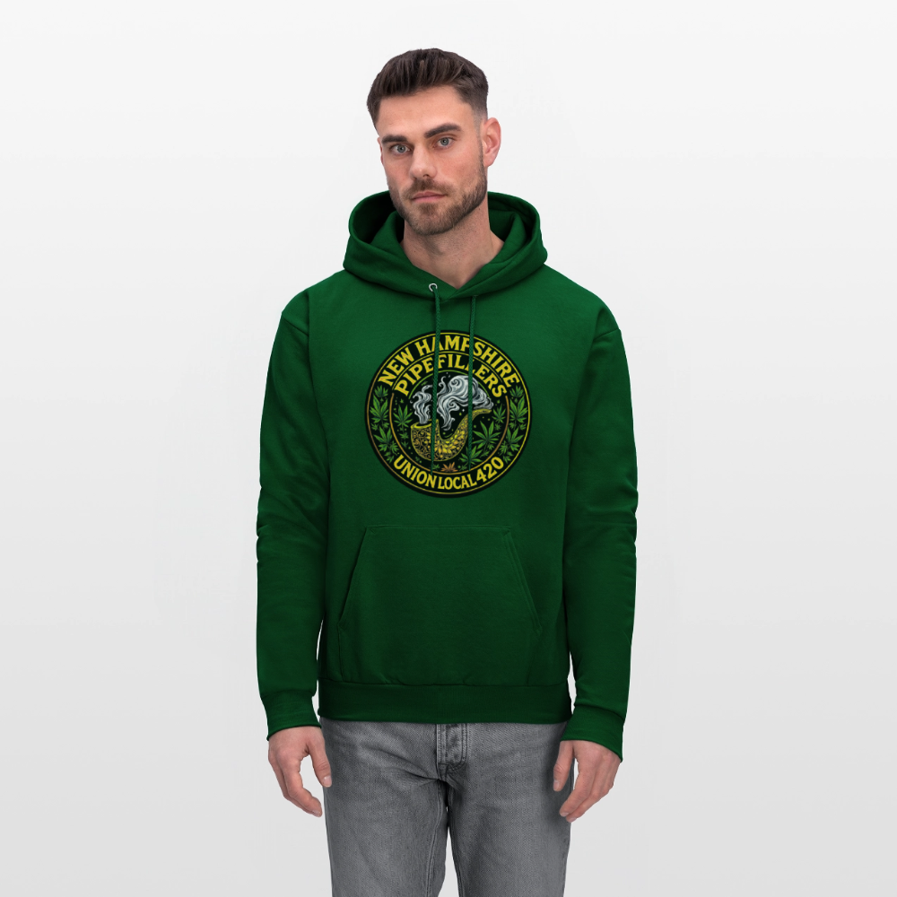 THE ORIGINAL NEW HAMPSHIRE PIPEFILLERS UNION LOCAL 420 Hanes Men's Hoodie - forest green