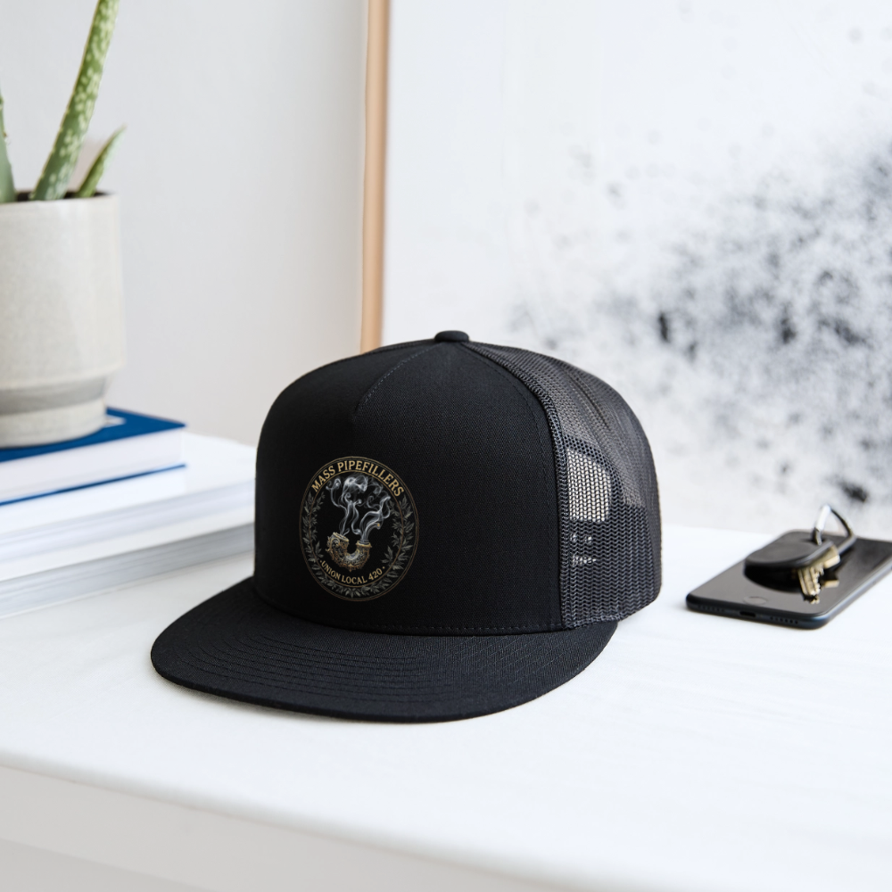 THE ORIGINAL MASS PIPEFILLERS UNION 420 Trucker Hat - black/black